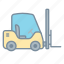 forklift, warehouse, vehicle, storage unit 