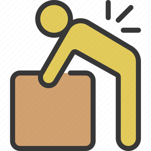 Lifting, caution, logistics, back, pain icon - Download on Iconfinder