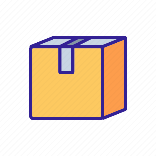 Box, cardboard, closed, container, contour, package, packaging icon - Download on Iconfinder