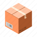 box, cardboard, closed, delivery, fragile, isometric