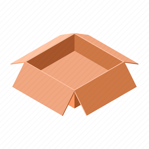 Box, brown, cardboard, carton, isometric, open icon - Download on Iconfinder