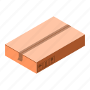 blank, box, brown, cardboard, fragile, isometric