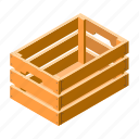 box, case, crate, isometric, wood, wooden