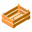 crate, box, case, wooden, isometric, wood