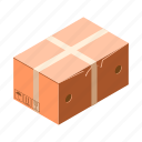 box, cardboard, carton, closed, isometric, package