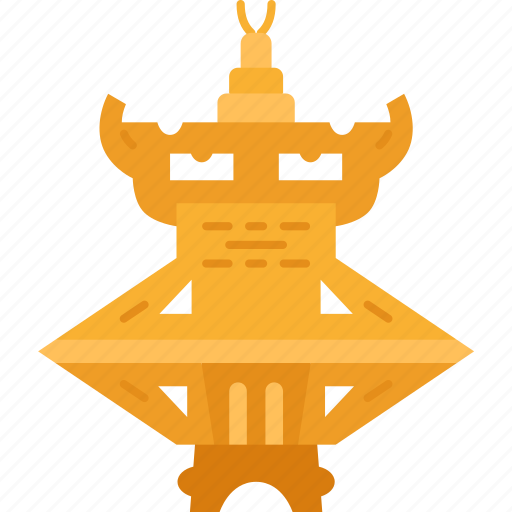 Pagoda, brass, pendant, garden, accessories icon - Download on Iconfinder