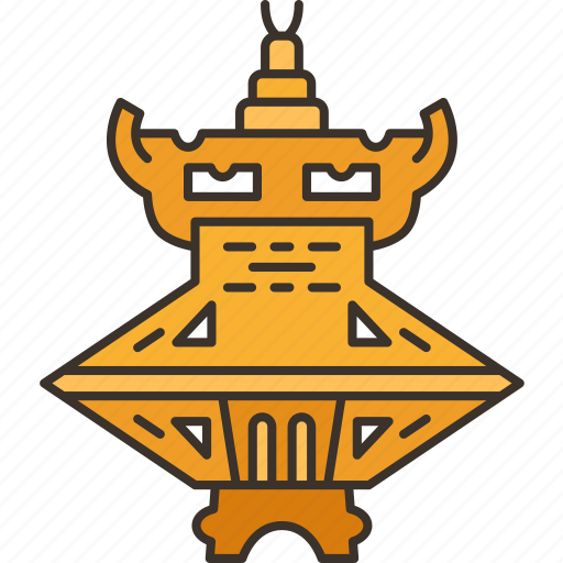 Pagoda, brass, pendant, garden, accessories icon - Download on Iconfinder