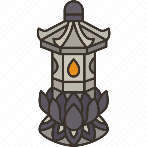 Pagoda, lotus, lantern, light, outdoor icon - Download on Iconfinder
