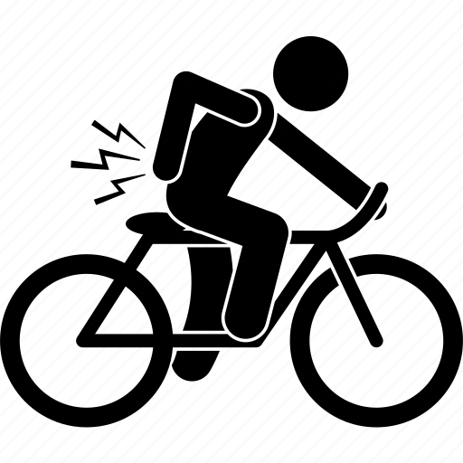 Bike, cycling, hurt, lower back, pain, painful, soreness icon - Download on Iconfinder