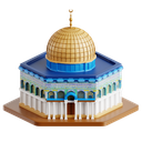 dome, rock, dome of the rock, islamic architecture, religious site, palestine, 3d icon, 3d illustration, 3d render 