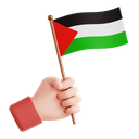 fist, symbol of unity, strength, palestine, 3d icon, 3d illustration, 3d render 
