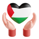 love, affection, unity, palestine, 3d icon, 3d illustration, 3d render