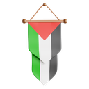 pennant, symbolic flag, unity, palestine, 3d icon, 3d illustration, 3d render 