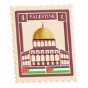 postage, stamp, postage stamp, philately, cultural representation, palestine, 3d icon, 3d illustration, 3d render 