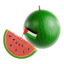 watermelon, protest, activism, demonstration, social justice, solidarity, palestinian protest, palestine, 3d icon 
