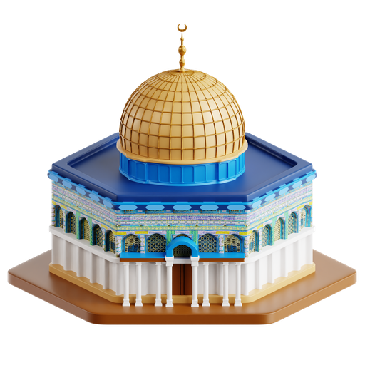 Dome, rock, dome of the rock, islamic architecture, religious site, palestine, 3d icon 3D illustration - Free download