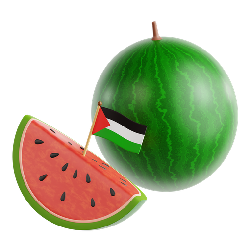 Watermelon, protest, activism, demonstration, social justice, solidarity, palestinian protest 3D illustration - Free download