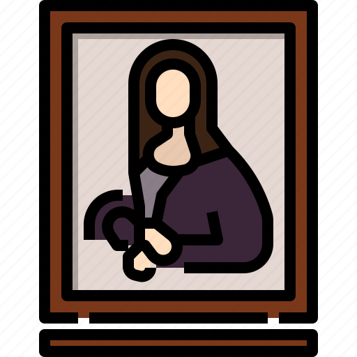 Drawing, louvre, mona lisa, museum, paint, picture, woman icon - Download on Iconfinder