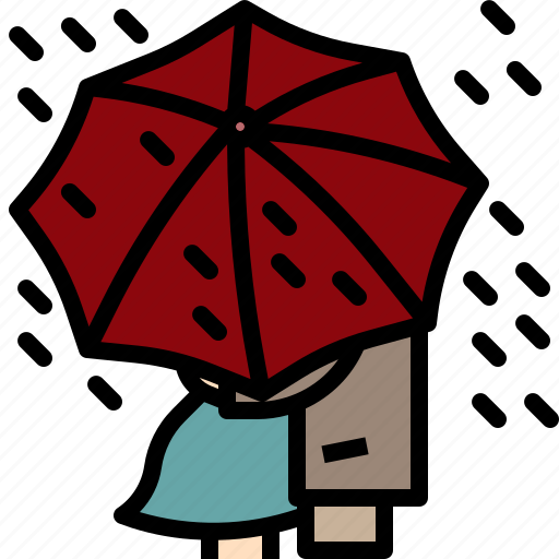 Couple, love, paris, rain, romantic, travel, umbrella icon - Download on Iconfinder