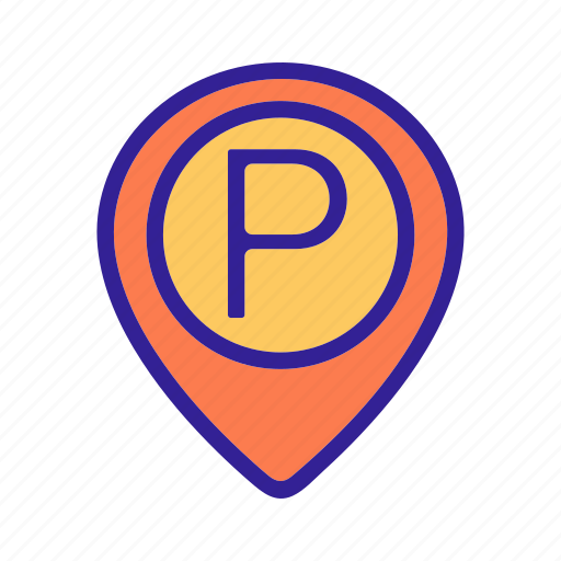 Contour, linear, parking, silhouette, transport icon - Download on Iconfinder