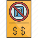 fine, payment, parking, prohibition, warning