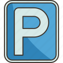 parking, car, signage, area, transportation