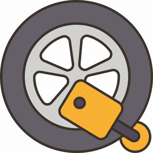 Wheel, cramped, lock, penalty, violation icon - Download on Iconfinder