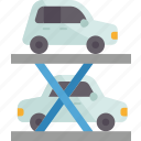 multilevel, parking, platform, elevator, garage