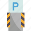 pillar, parking, area, safety, sign 