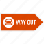 area, arrow, car, direction, exit, parking, sign 