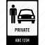 car, owner, parking, private parking, reserve, sign, vehicle 