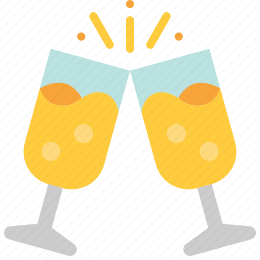 Cheers, clink, glass, champagne, wine, party, celebration icon - Download on Iconfinder