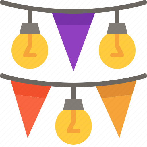 Garland, party, flag, lighting, bunting, decoration, pennant icon - Download on Iconfinder