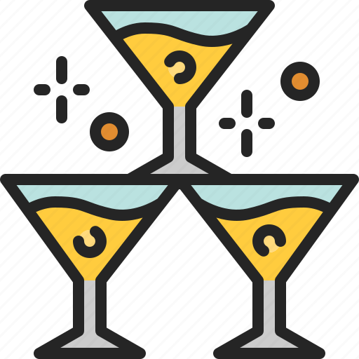 Champagne, stack, glass, pyramid, tower, party, drink icon - Download on Iconfinder