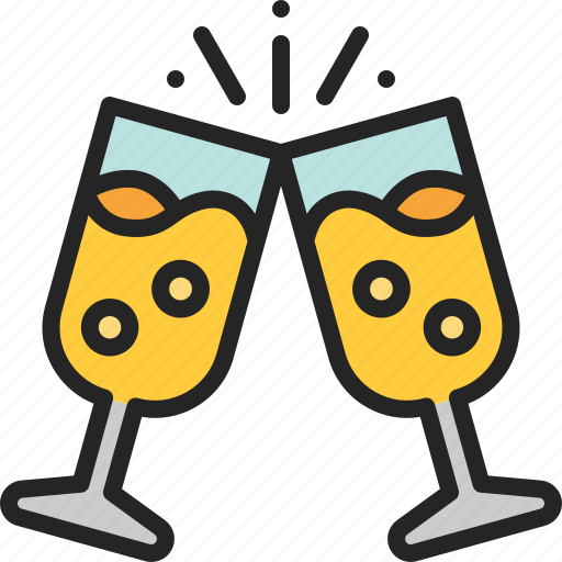 Cheers, clink, glass, champagne, wine, party, celebration icon - Download on Iconfinder