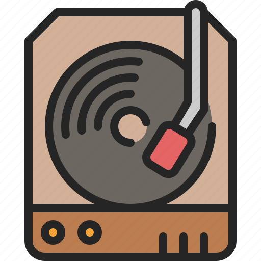 Turntable, music, dj, vinyl, entertainment, disk, equipment icon - Download on Iconfinder