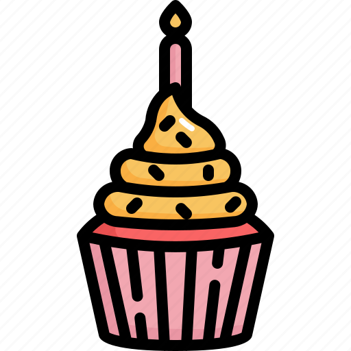 Cupcake, light, birthday, muffin, party, celebration, fun icon - Download on Iconfinder