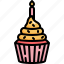 cupcake, light, birthday, muffin, party, celebration, fun 
