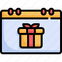 party, box, gift, date, presents, celebration, calendar