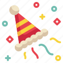 hat, celebration, fun, happy, decoration, party icon