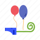 balloon, balloons, birthday, celebration, happy, hats, party