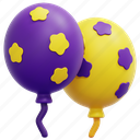 balloons, balloon, birthday, party, decoration, celebration, star, 3d 