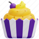 cupcake, dessert, bakery, birthday, party, sweet, food, 3d 