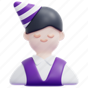man, avatar, hat, party, birthday, male, celebration, 3d 