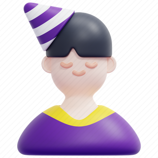 Boy, avatar, hat, party, birthday, kid, celebration 3D illustration - Download on Iconfinder