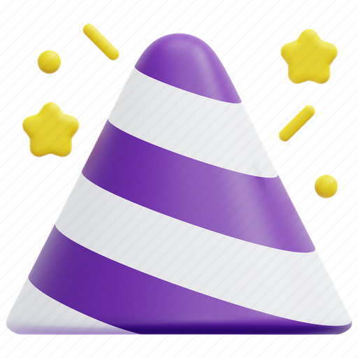 Party, hat, birthday, celebration, cap, fun, 3d 3D illustration - Download on Iconfinder