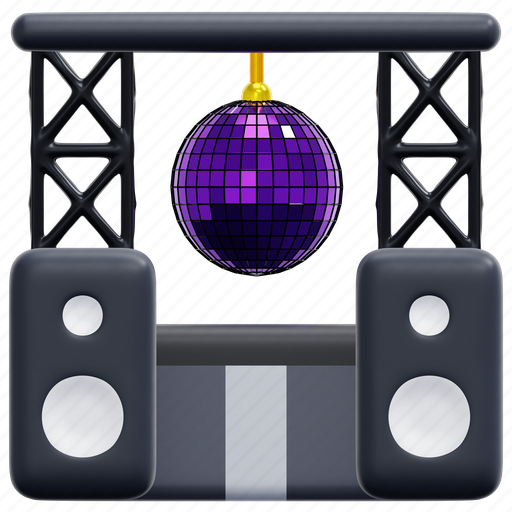 Stage, concert, entertainment, disco, night, party, show 3D illustration - Download on Iconfinder