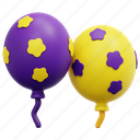 balloons, balloon, birthday, party, decoration, star, celebration, 3d 