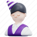 man, avatar, hat, party, birthday, celebration, male, 3d 