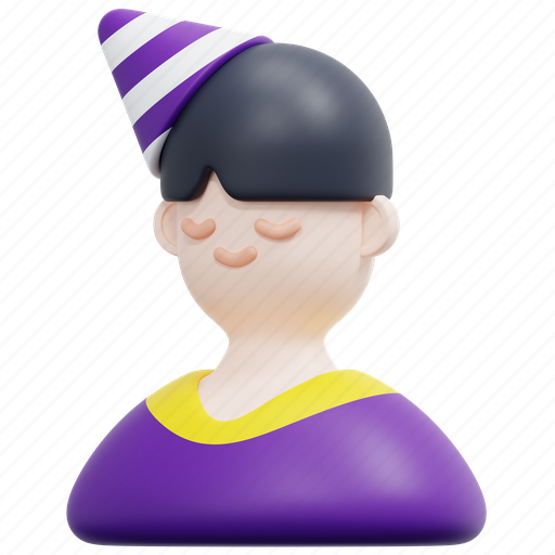 Boy, avatar, hat, party, birthday, celebration, kid 3D illustration - Download on Iconfinder